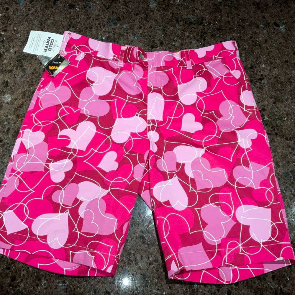 Loudmouth Golf NEW Sweethearts Golf Shorts Men’s Sz 36 Discontinued Rare